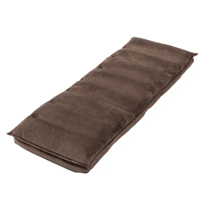 レバー式倒れにくいフットダウン座椅子 ブラウン 幅57cm 奥行88~155cm 高さ16~87cm リクライニング フルフラット ハイバック ヘッドギア