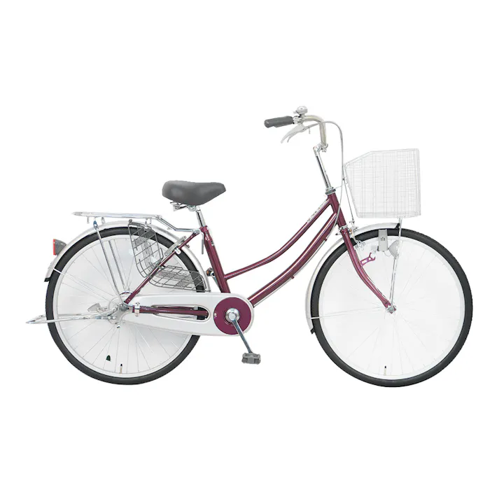 【自転車】軽快車3 24型 ワインレッド