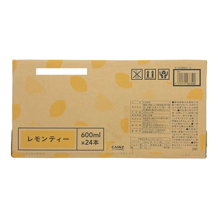 【ケース販売】CAINZ レモンティー 600ml×24本