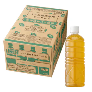 【ケース販売】CAINZ 宇治抹茶入り緑茶 ラベルレス 600ml×24本