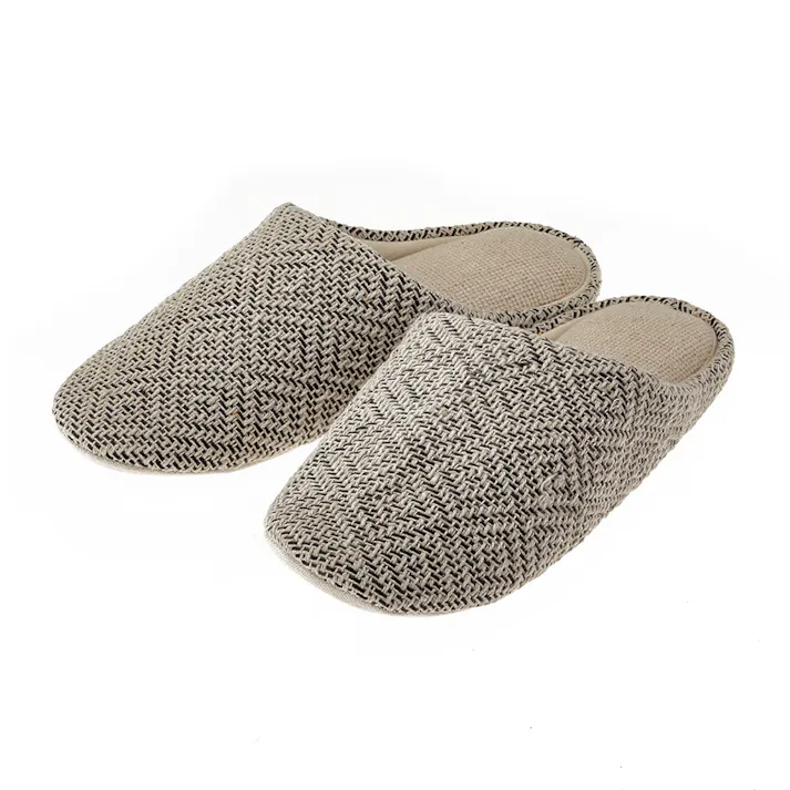 ふんわりコットンルームスリッパ ダイヤ ブラック L