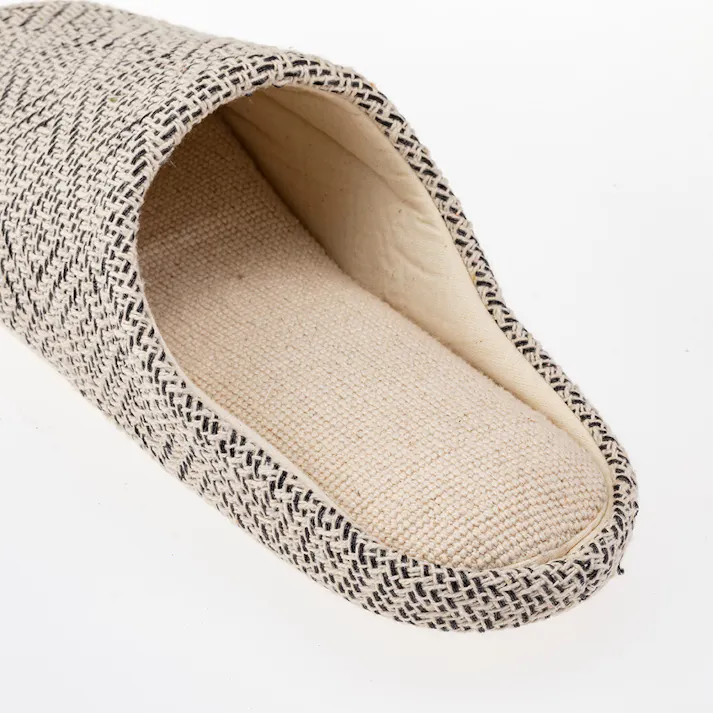 ふんわりコットンルームスリッパ ダイヤ ブラック L