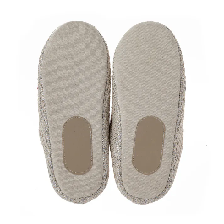 ふんわりコットンルームスリッパ ダイヤ シルバー M