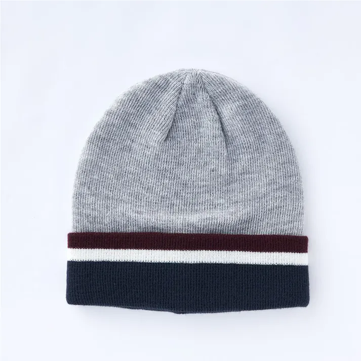 カインズ ニット帽子 ダブル ライン グレー フリーサイズ
