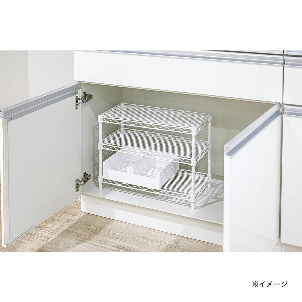 L6 コンパクトラック3段 ホワイト M | スチールラック・メタル製ラック