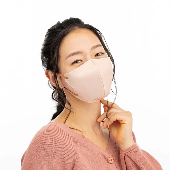 CAINZ FIT 立体不織布マスク オレンジベージュ×テラコッタ ふつうサイズ 30枚入