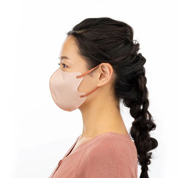 CAINZ FIT 立体不織布マスク オレンジベージュ×テラコッタ ふつうサイズ 30枚入