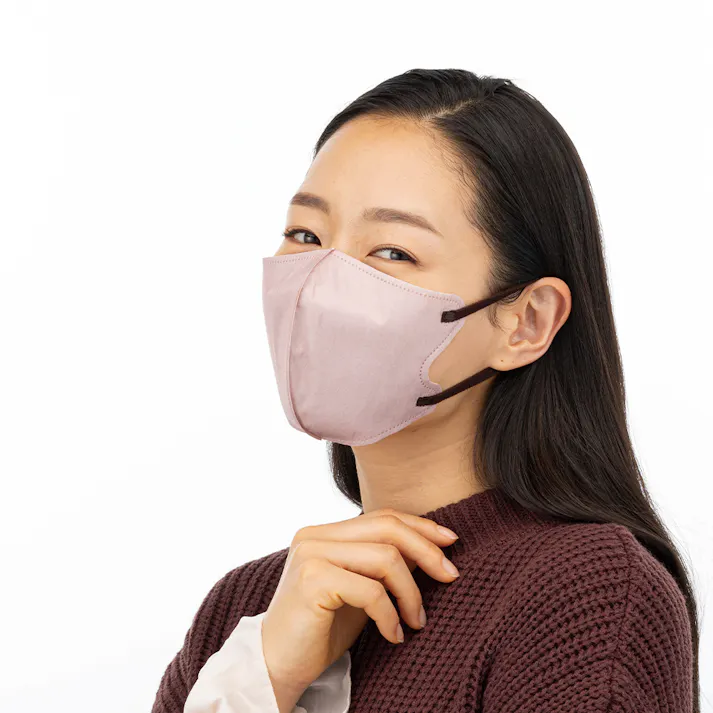 立体バイカラー不織布マスク 30枚 パープル
