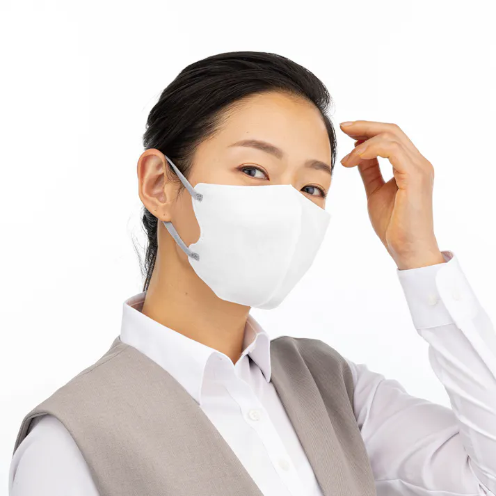 立体バイカラー不織布マスク 30枚 ホワイト