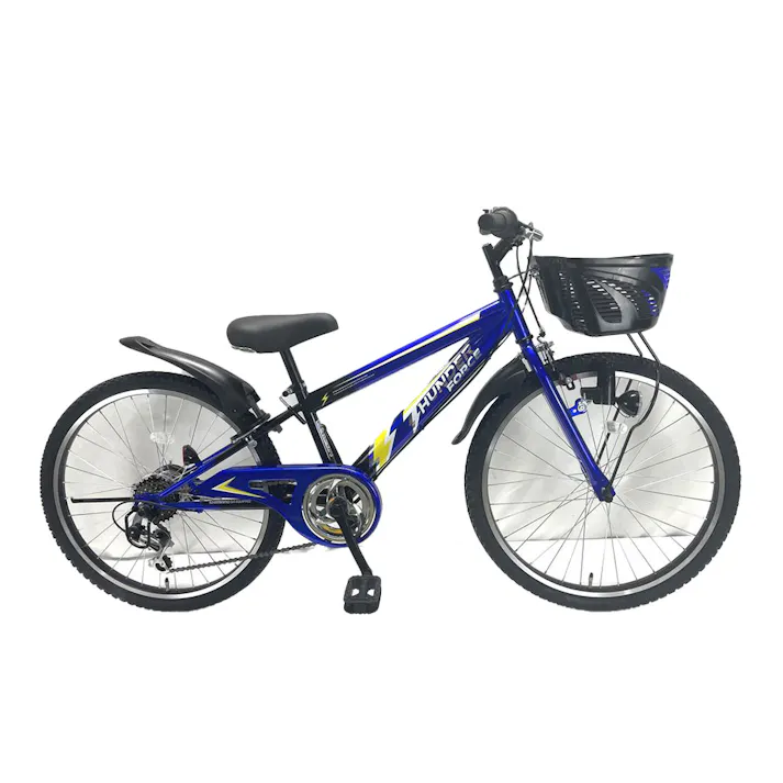 【自転車】ジュニアマウンテン サンダーフォース6 24インチ 外装6段 ブルー