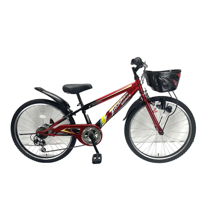 【自転車】ジュニアマウンテン サンダーフォース6 24インチ 外装6段 レッド