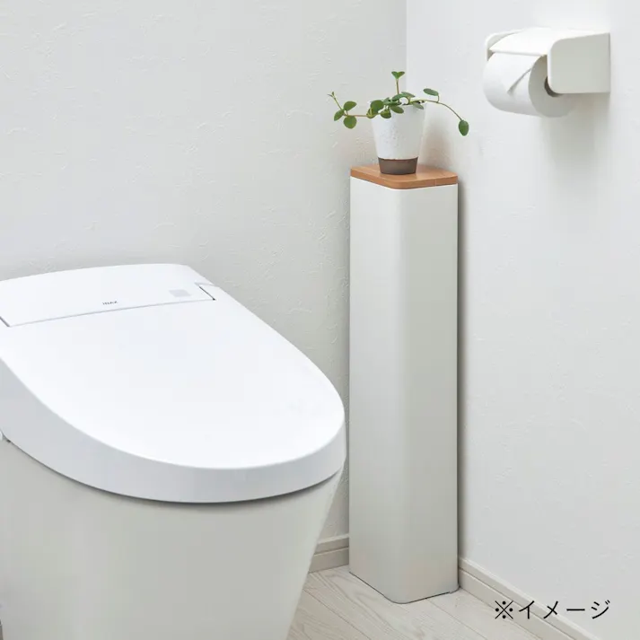 棚の高さが変えられる スリムトイレ収納 ホワイト