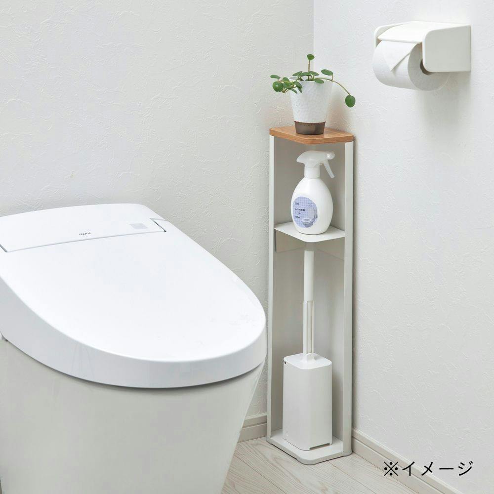 棚の高さが変えられる スリムトイレ収納 ホワイト | トイレ用品
