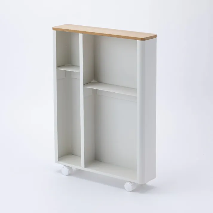 棚の高さが変えられる スリムトイレ収納 ワイド ホワイト