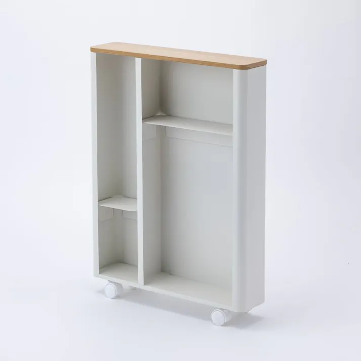 棚の高さが変えられる スリムトイレ収納 ワイド ホワイト