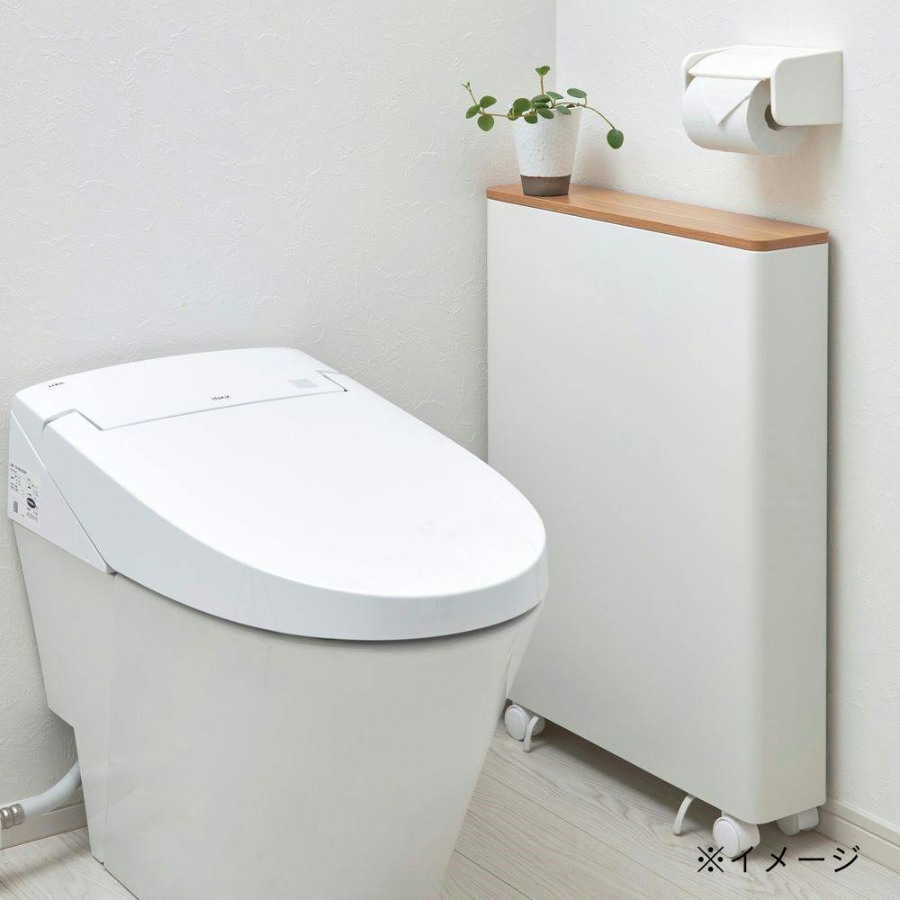 棚の高さが変えられる スリムトイレ収納 ワイド ホワイト | トイレ用品