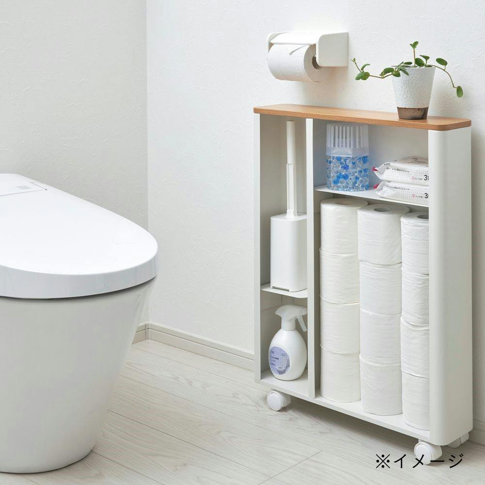トイレ 収納 トイレ収納 トイレラック トイレットペーパー スリム ホワイト 宮武製作所 トイレラック Porte ホワイト （ トイレ 収納 トイレ