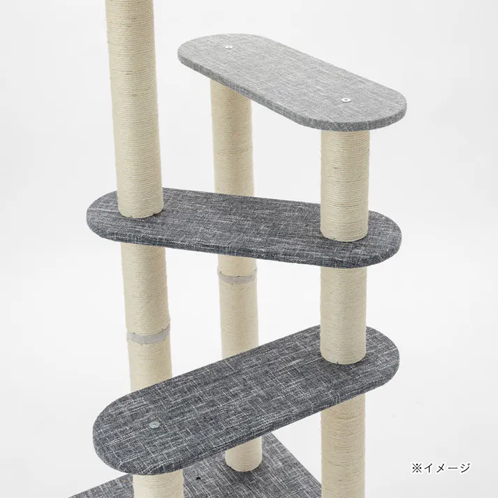 連結できるキャットインテリアタワー 5ステップ グレー