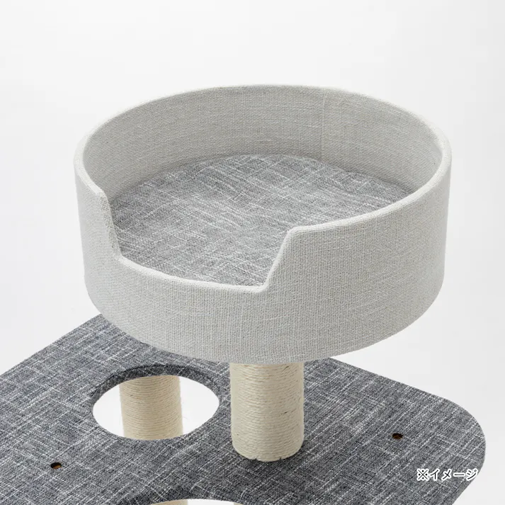 連結できるキャットインテリアタワー コーナー グレー