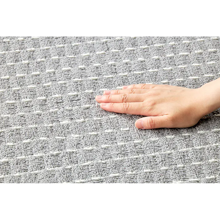 制菌防臭防ダニ平織カーペット ストライプ グレー 6畳