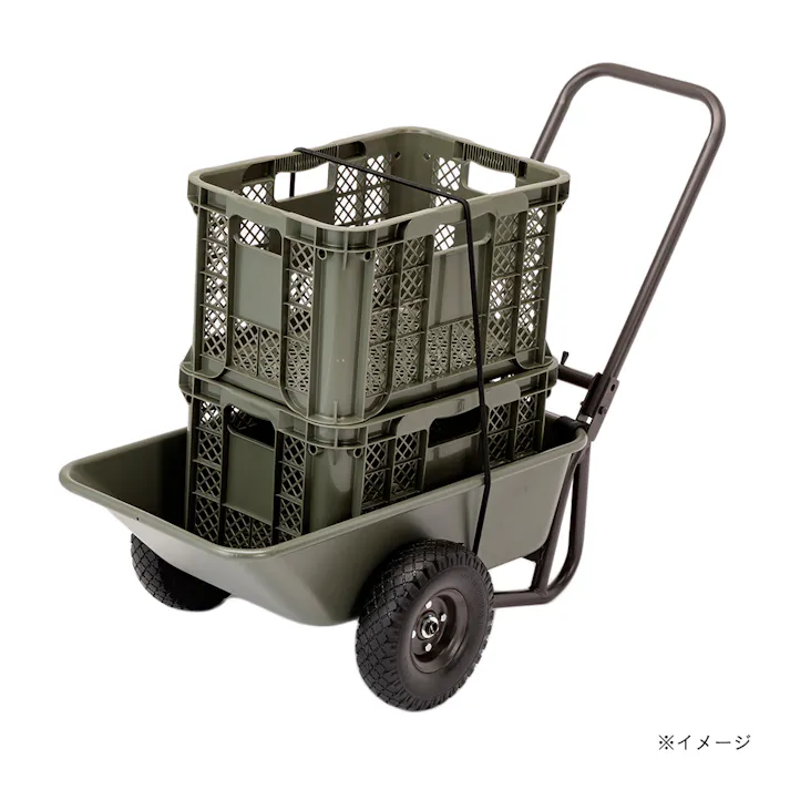 カインズ コンテナを載せやすい折りたたみスリム二輪車 ノーパンク CKN-01DGN