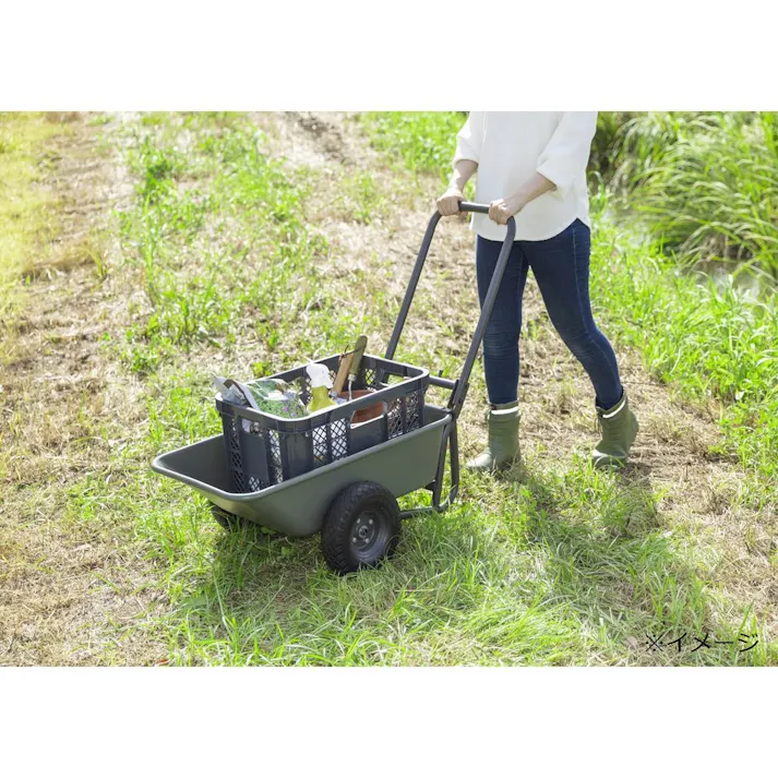 カインズ コンテナを載せやすい折りたたみスリム二輪車 ノーパンク CKN-01DGN