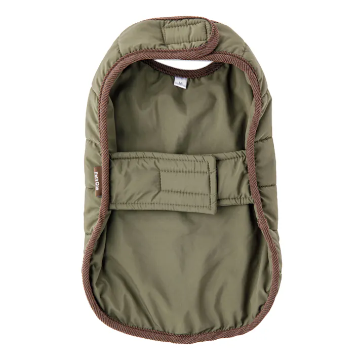 【送料無料】中綿ベスト カーキ SSサイズ ペット服(犬の服)