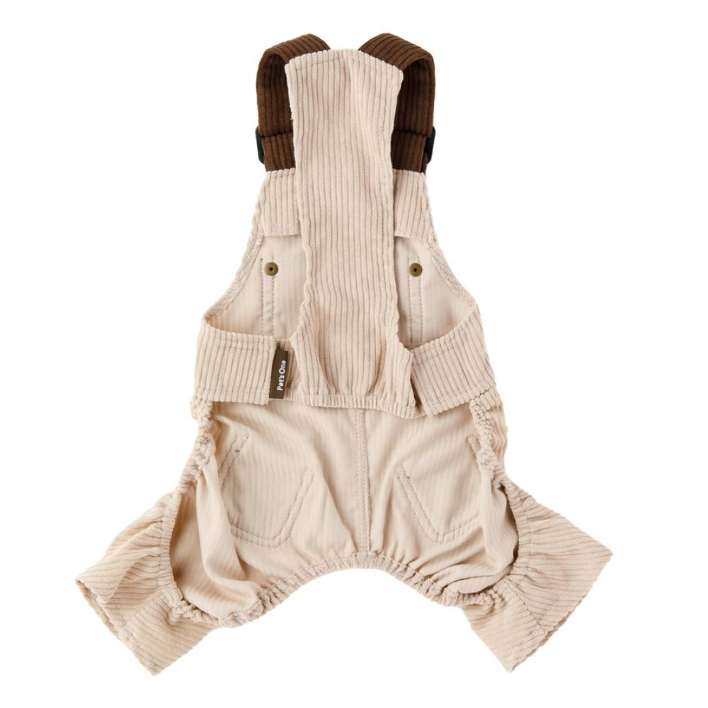 コーデュロイオーバーオール ベージュ MDサイズ ペット服(犬の服)(販売