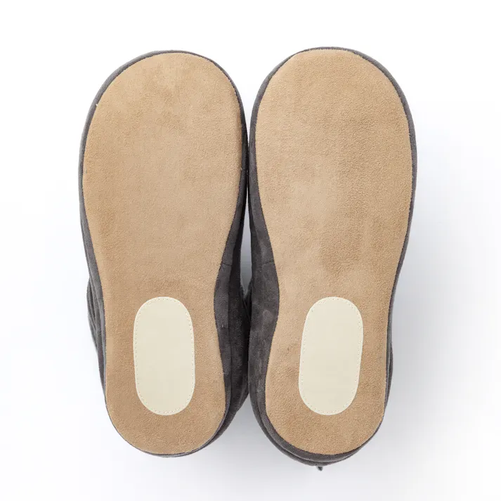 足首が毛布にくるまれているようなブーツスリッパ グレー L