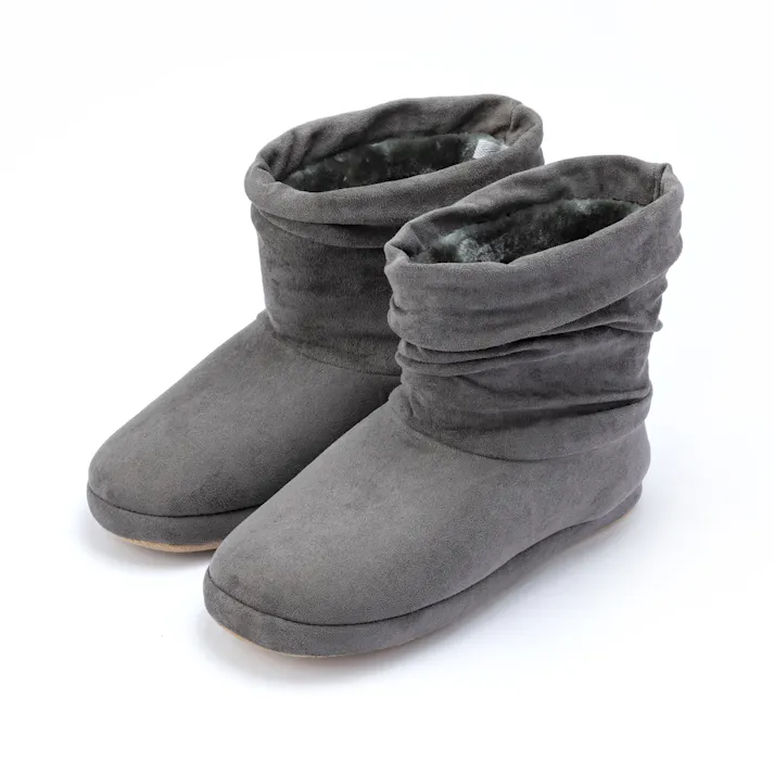 足首が毛布にくるまれているようなブーツスリッパ グレー M