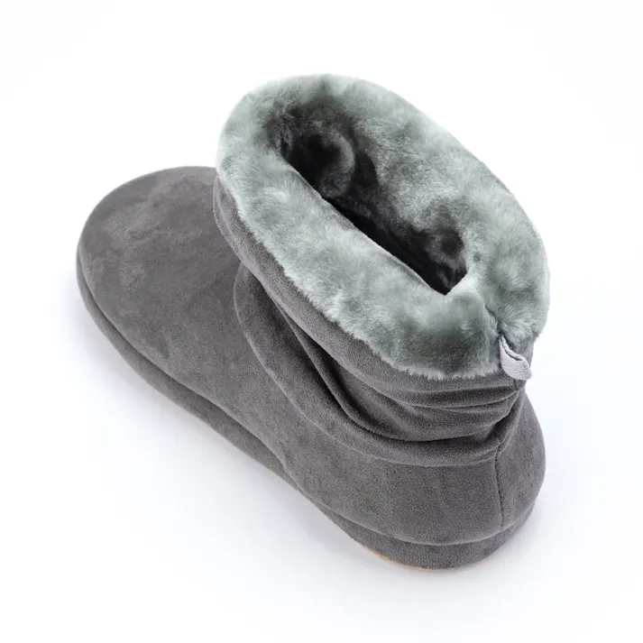 足首が毛布にくるまれているようなブーツスリッパ グレー M