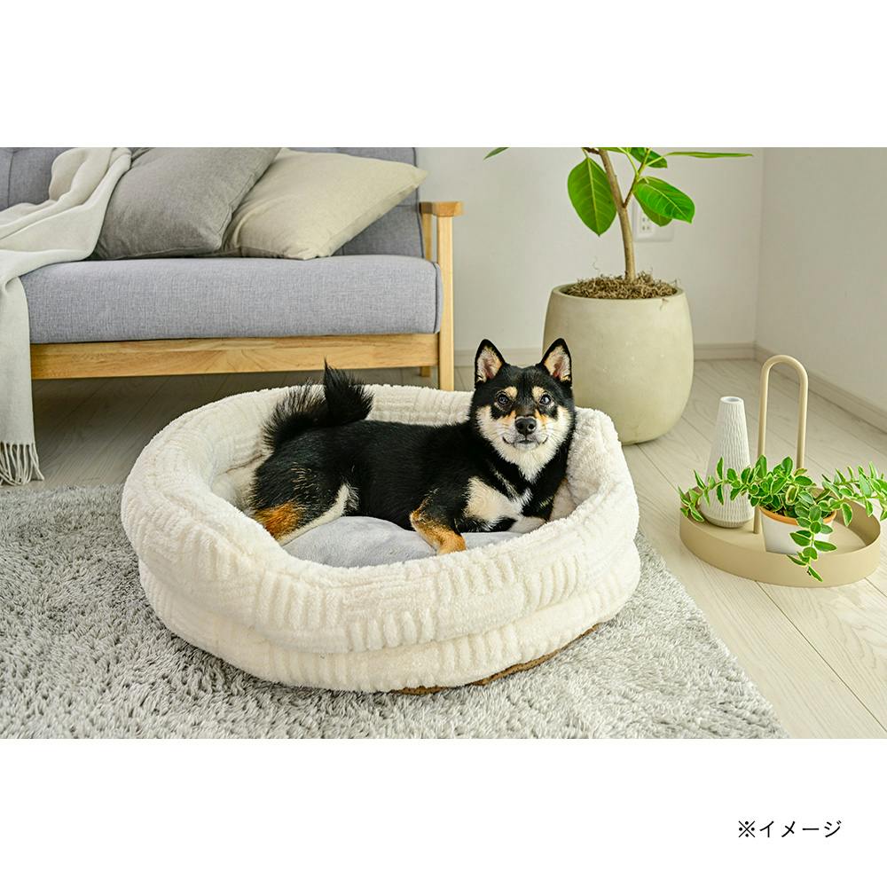 丸型ベッドジャンボ ジャガード ホワイト(販売終了) | ペット用品（犬 