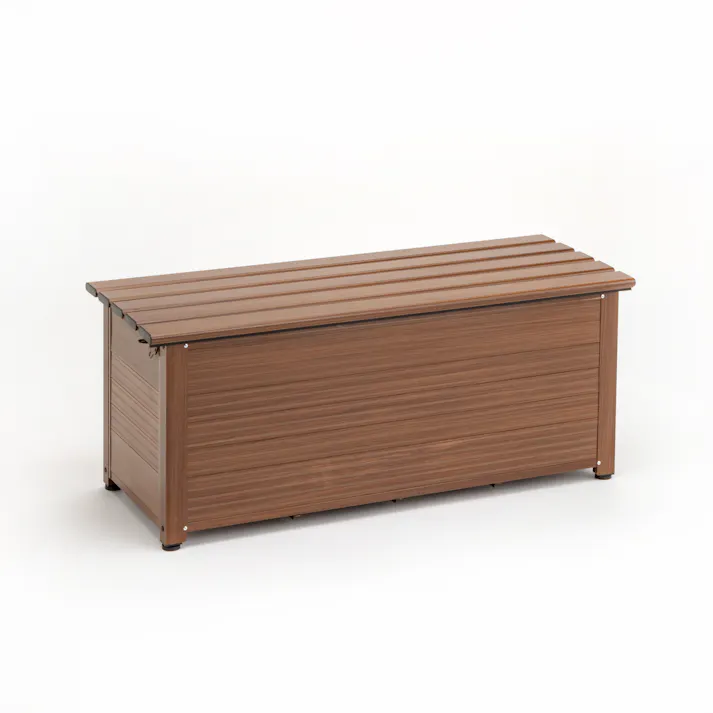 カインズ 静かに開閉できるアルミ収納ベンチ 120cm 木目調 CLB-1(販売終了)