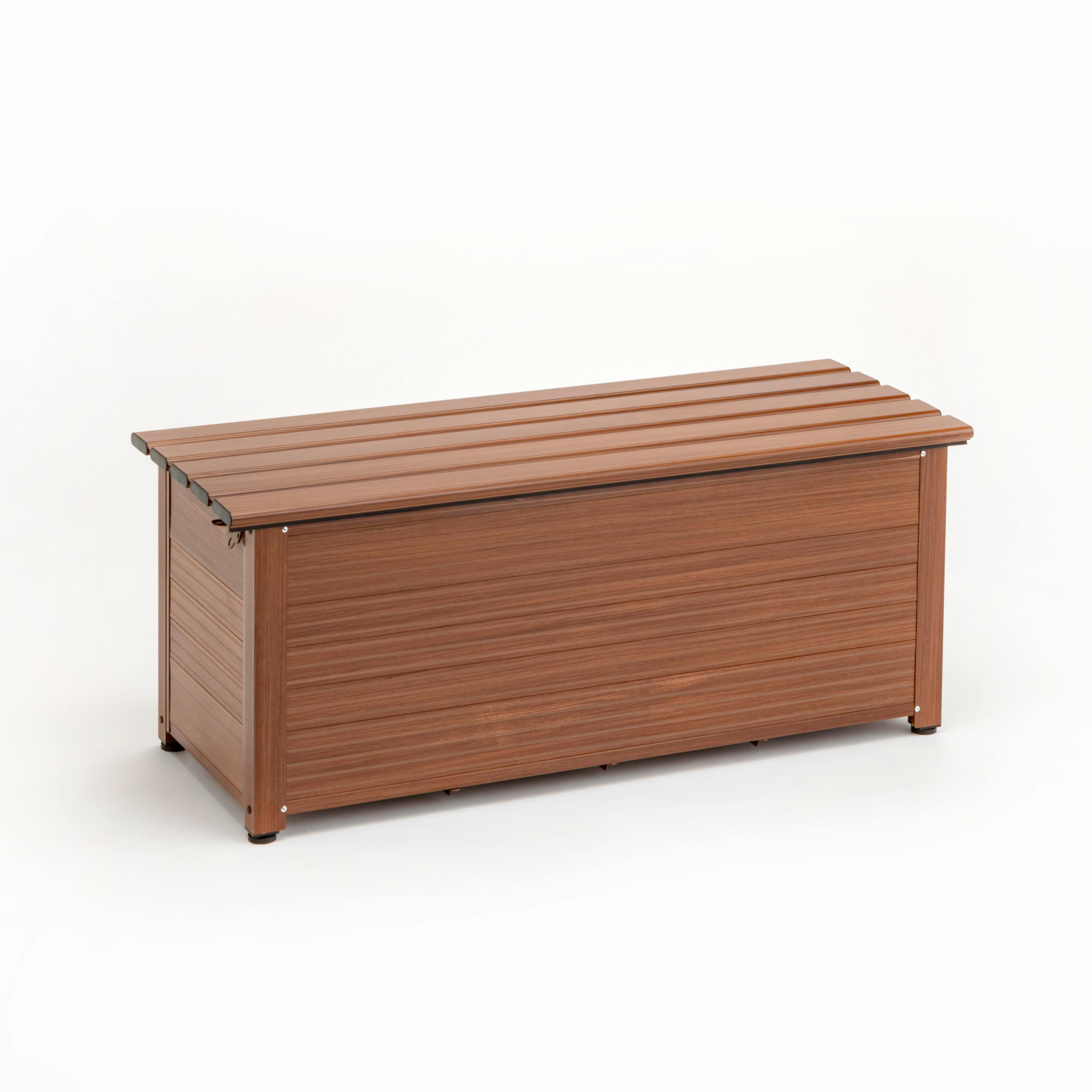 カインズ 静かに開閉できるアルミ収納ベンチ 120cm 木目調 CLB-1(販売