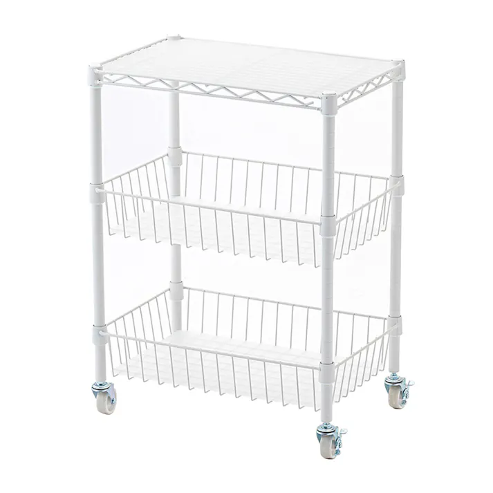 インテリアシェルフワゴンH63 ホワイト M47