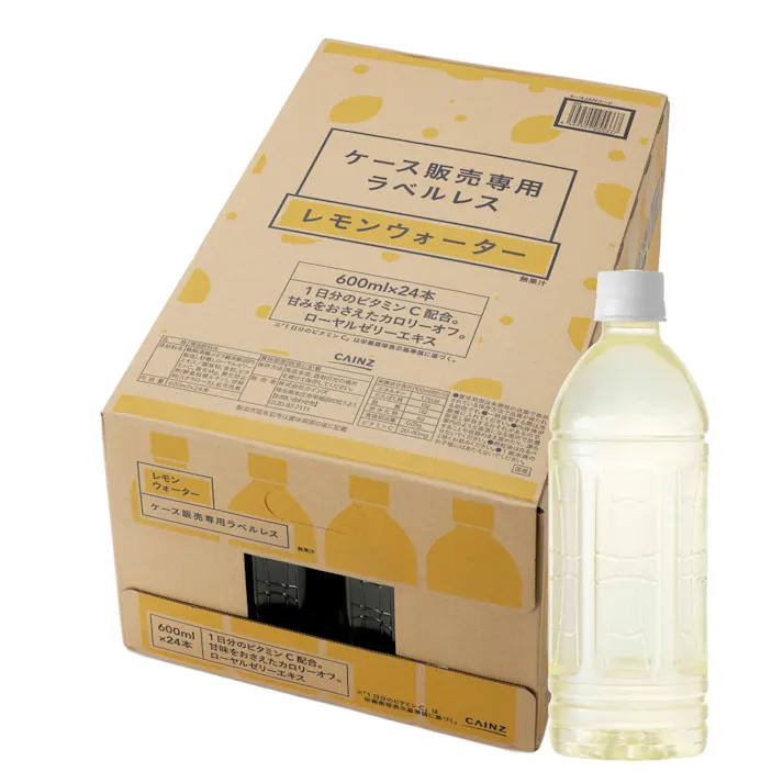 【ケース販売】CAINZ ラベルレス レモンウォーター 600ml×24本