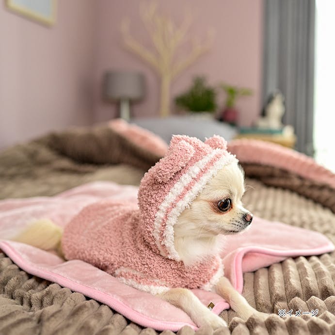 【送料無料】モコクマパーカー ピンク Lサイズ ペット服(犬の服)(販売終了)