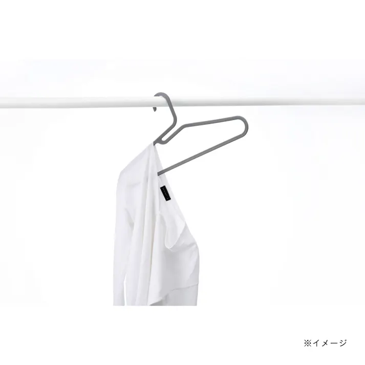 襟元が伸びにくく衣類がすべりにくいランドリーハンガー 3本組 グレー