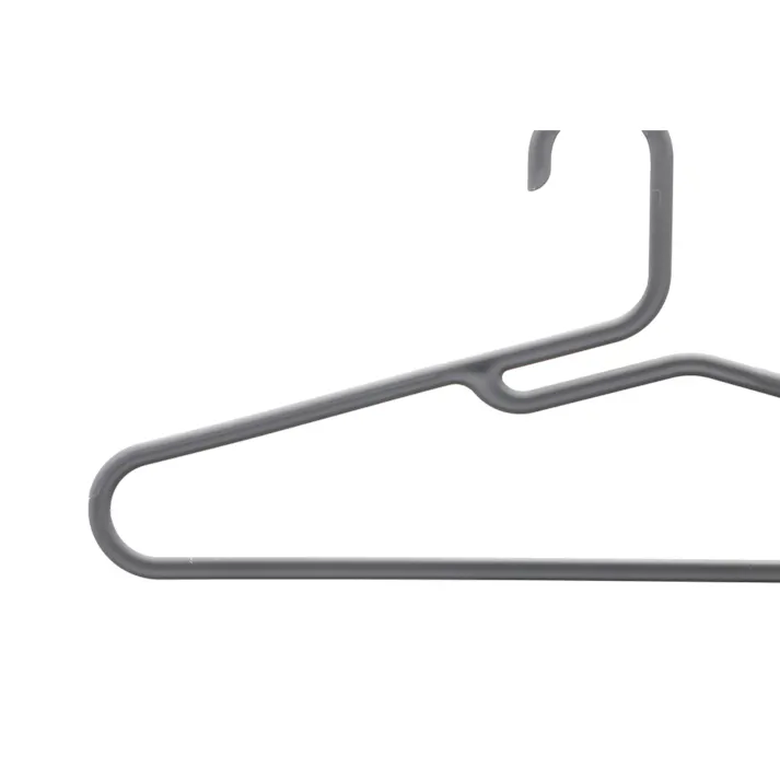 襟元が伸びにくく衣類がすべりにくいランドリーハンガー 3本組 グレー