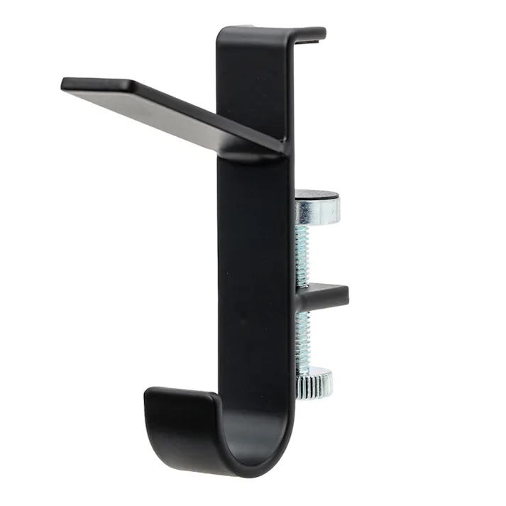 取付け簡単 ドア枠・鴨居用 室内物干しフック 2個入 ブラック