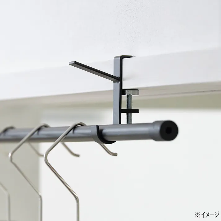 取付け簡単 ドア枠・鴨居用 室内物干しフック 2個入 ブラック