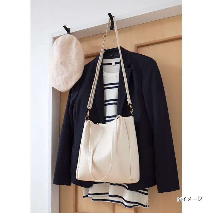 取付け簡単 ドア枠・鴨居用 室内物干しフック 2個入 ブラック