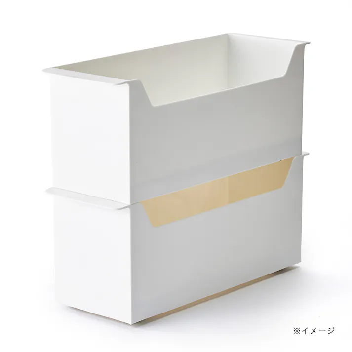 積み重ねできる出し入れしやすい コロ付きランドリー用BOX ホワイト