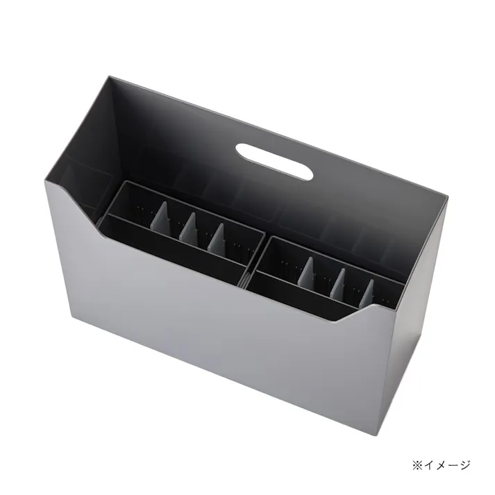 持ち運びやすくシンク下でも取り出しやすい ランドリー用BOX グレー
