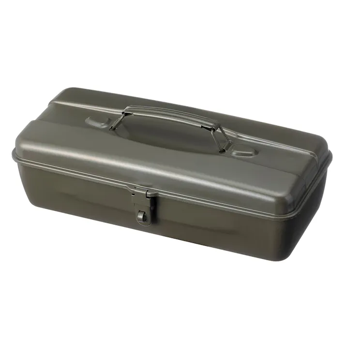 カインズ スチール工具箱 380 カーキ 幅38cm 奥行16.5cm 高さ11.5cm