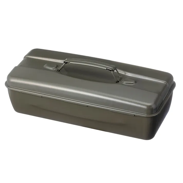 カインズ スチール工具箱 380 カーキ 幅38cm 奥行16.5cm 高さ11.5cm