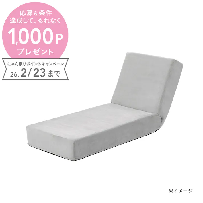 リクライニングできるブロックソファ 専用カバー グレー 幅60cm 奥行180cm 高さ18cm 制菌防臭加工 爪の引っかきに強い (カバーのみ)【別送品】