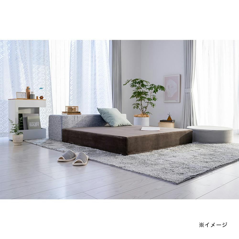 ブロックソファカバー＆Pet モカ 幅120cm 奥行120cm 高さ18cm 制菌防臭