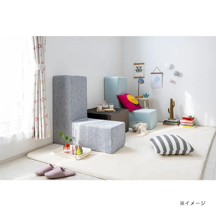 ブロックソファカバー &Pet コーナー ミックスグレー 幅90cm 奥行90cm 高さ36cm 制菌防臭加工 爪の引っかきに強い (カバーのみ)【別送品】