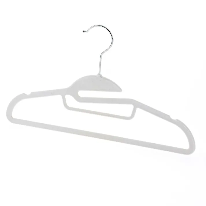 すべりにくい起毛加工ハンガー キッズ用 ホワイト 3本組